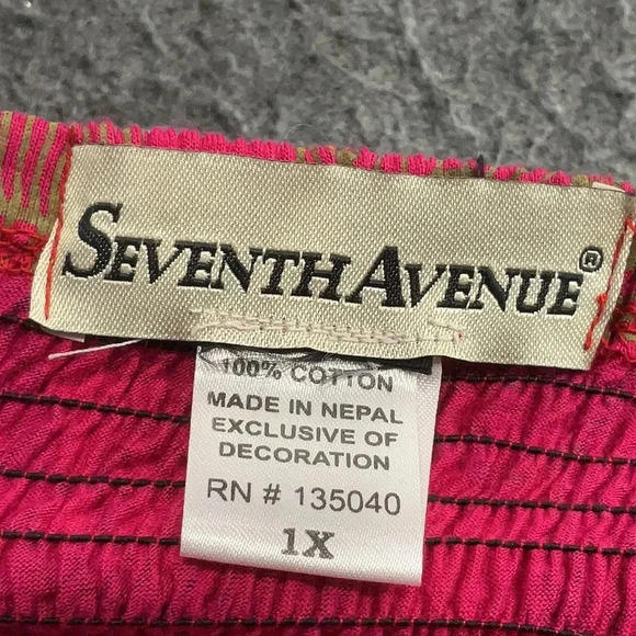 Seventh Avenue Cotton Boho Rainbow Tie Dye Maxi Dress Women’s Plus Size 1X - Picture 3 of 4